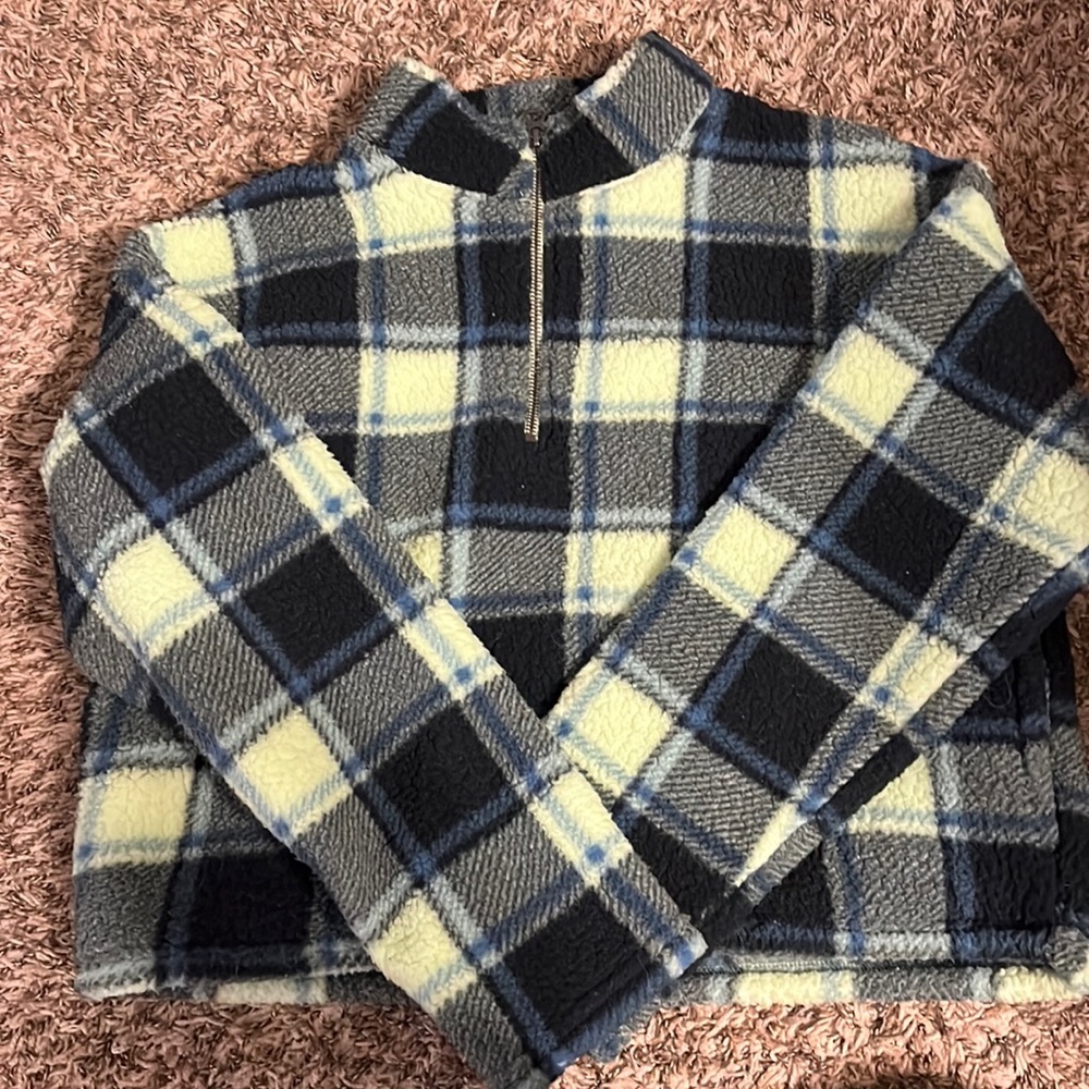 American eagle furry cropped top